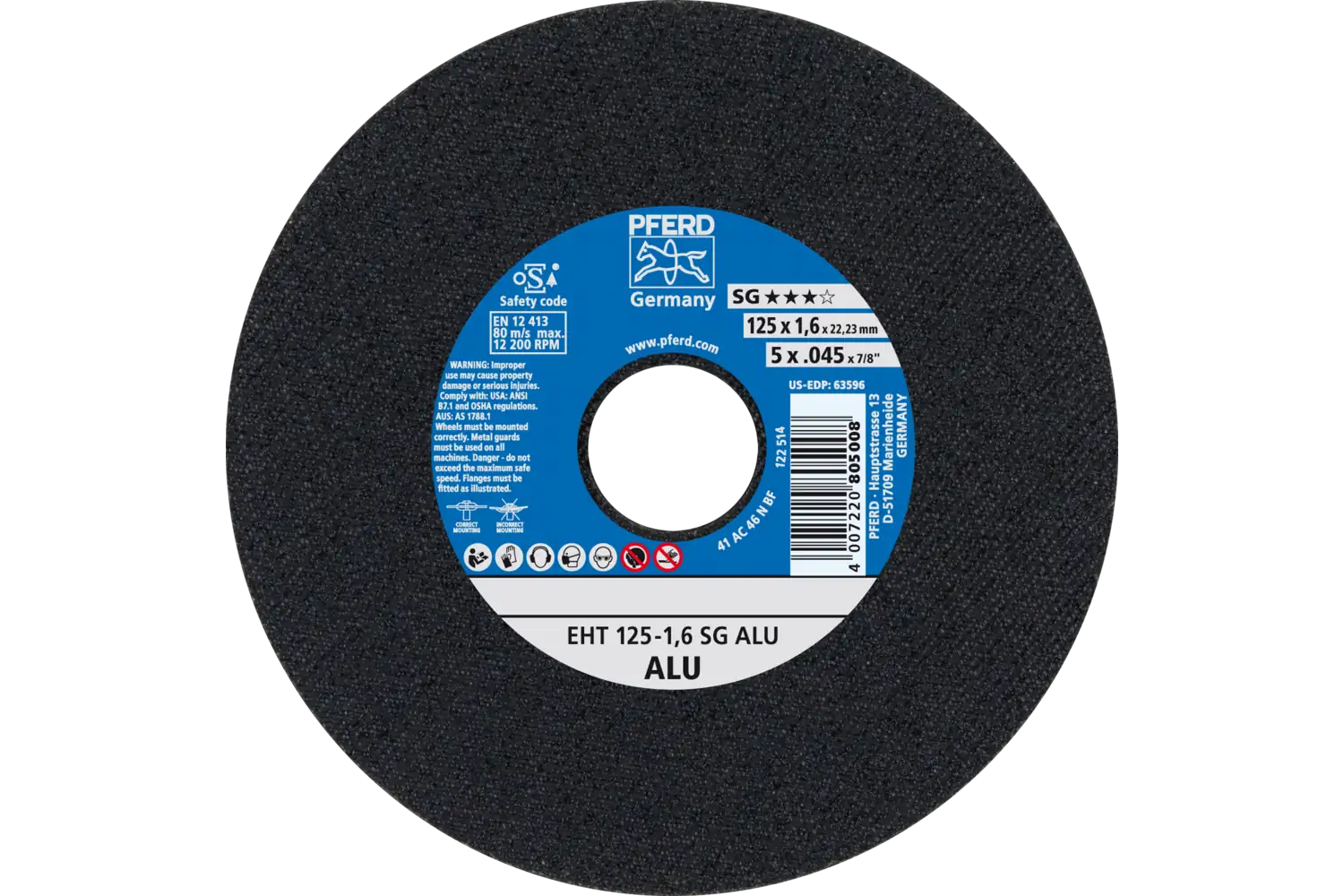 Disc de debitat (tăiere) EHT 125-1,6 SG ALU