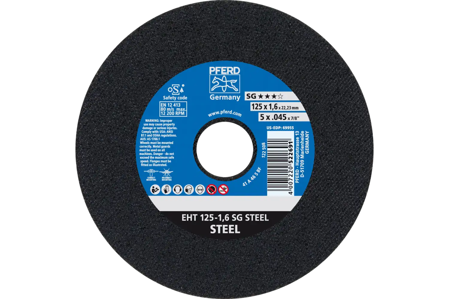 Disc de debitat (tăiere) EHT 125-1,6 SG STEEL
