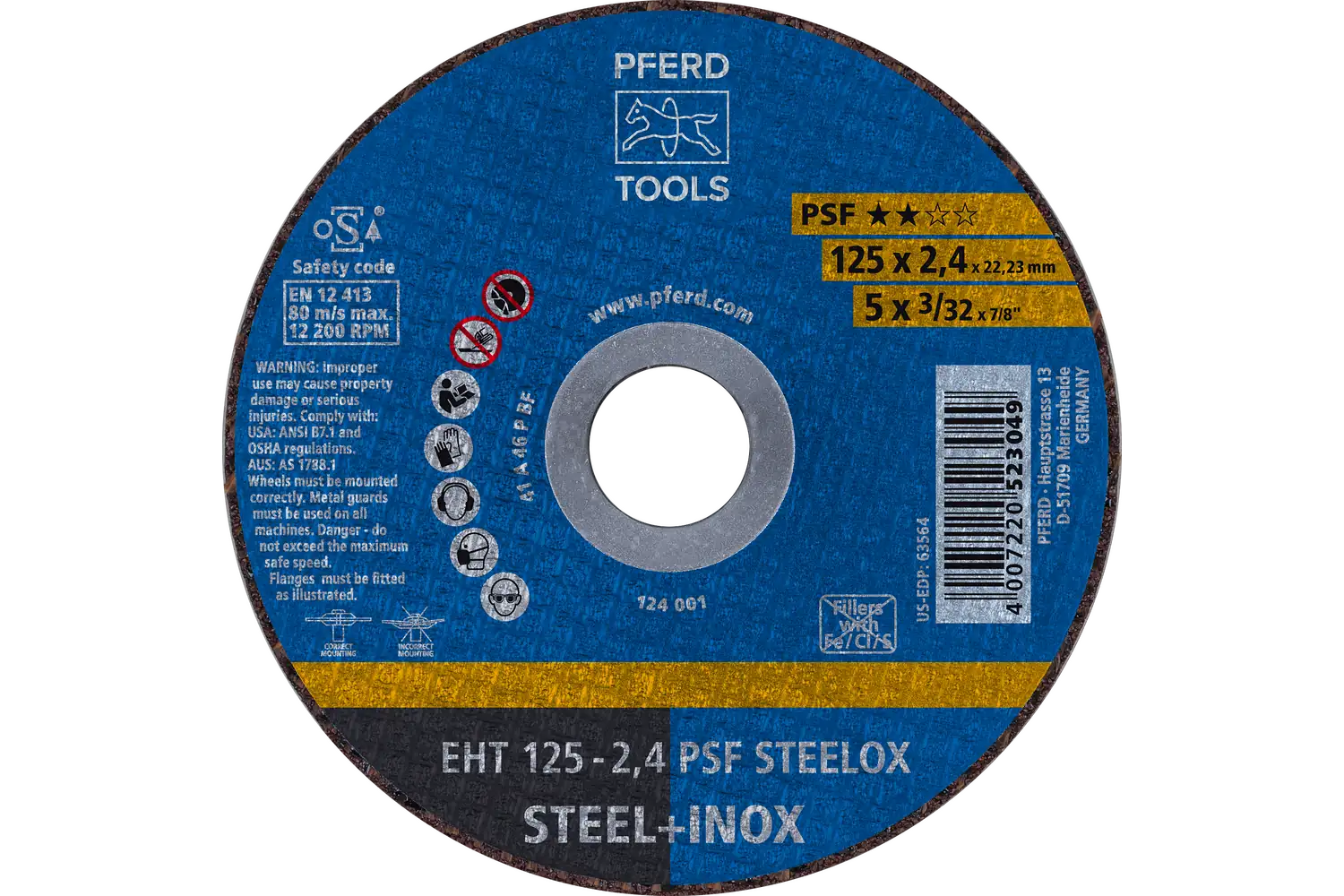 Disc de debitat (tăiere) EHT 125-2,4 PSF STEELOX