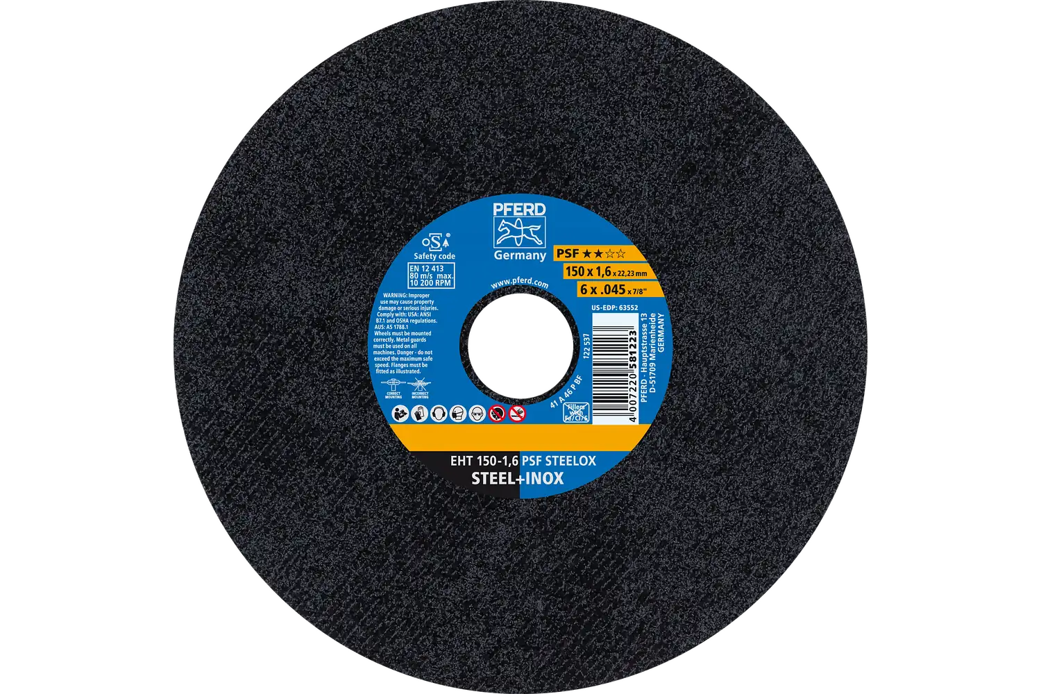 Disc de debitat (tăiere) EHT 150-1,6 PSF STEELOX