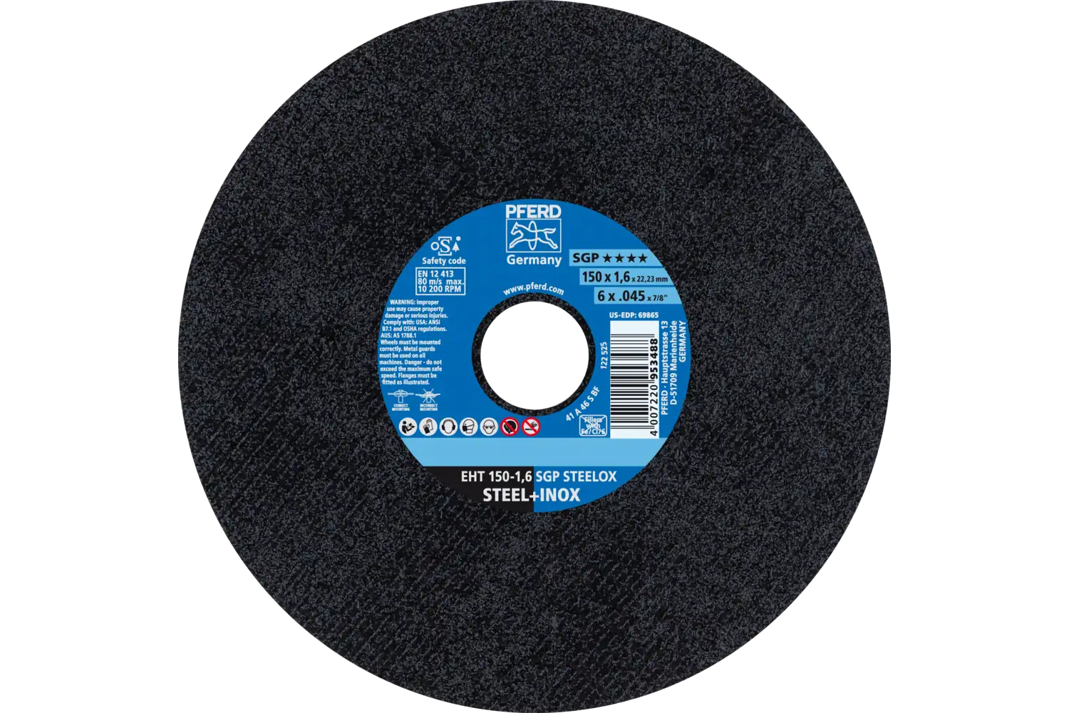 Disc de debitat (tăiere) EHT 150-1,6 SGP STEELOX