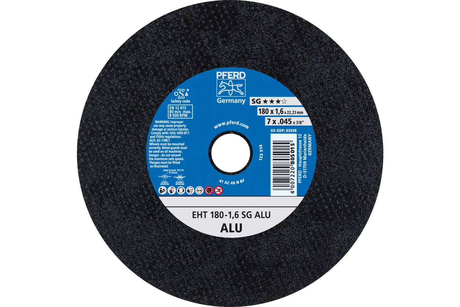 Disc de debitat (tăiere) EHT 180-1,6 SG ALU