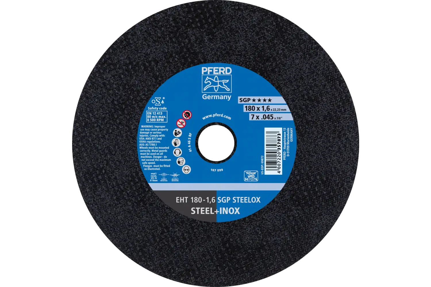 Disc de debitat (tăiere) EHT 180-1,6 SGP STEELOX