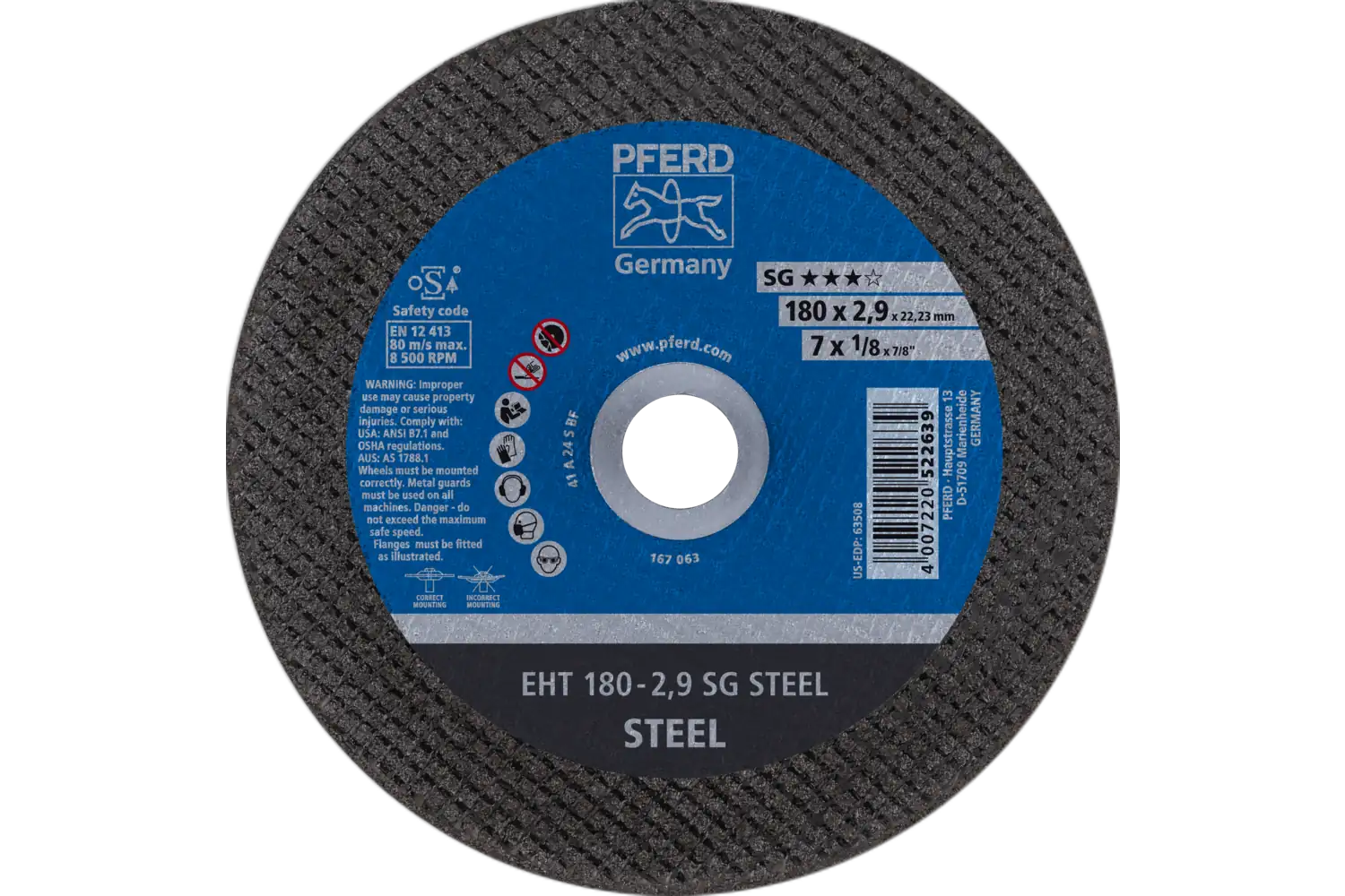 Disc de debitat (tăiere) EHT 180-2,9 SG STEEL