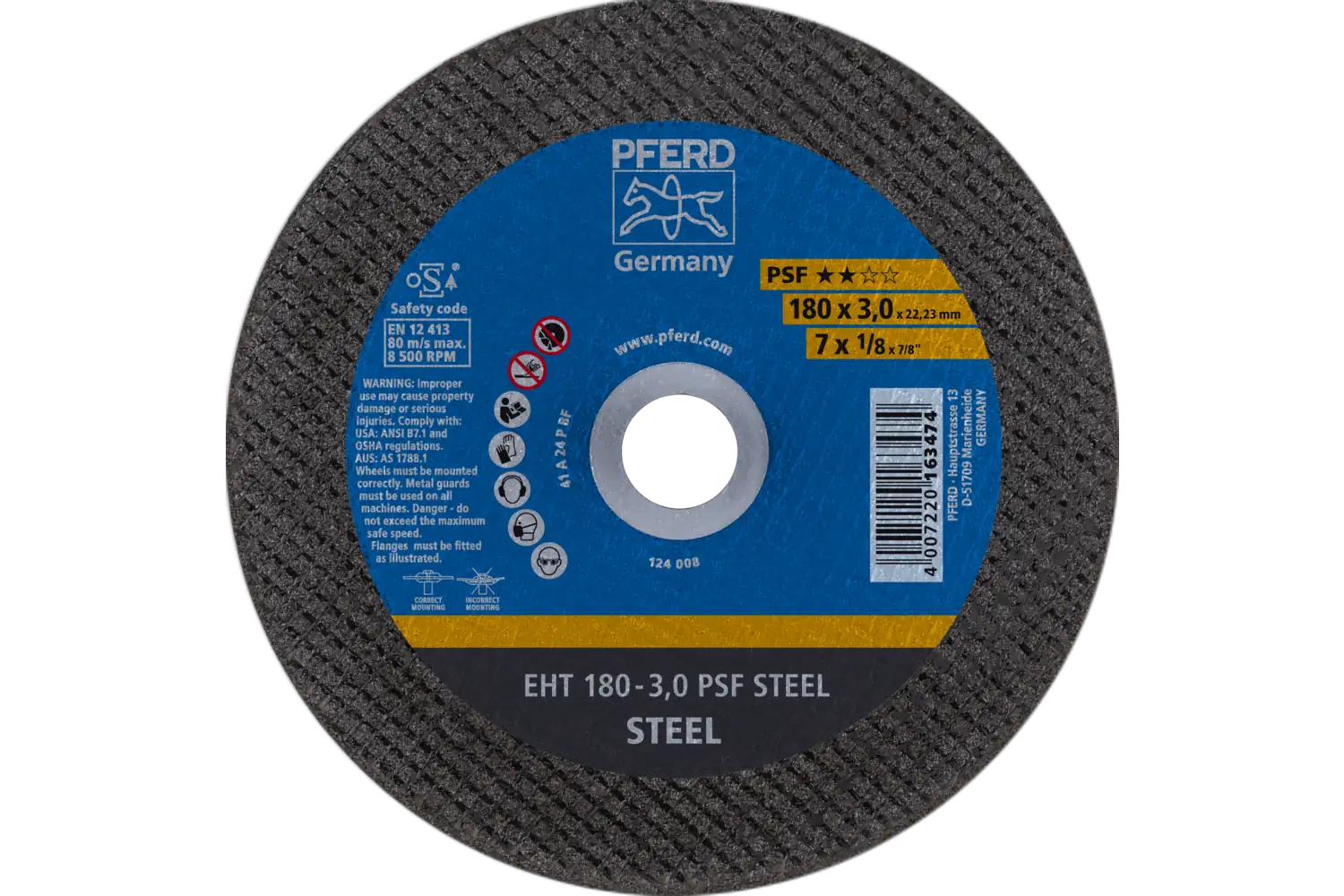 Disc de debitat (tăiere) EHT 180-3,0 PSF STEEL