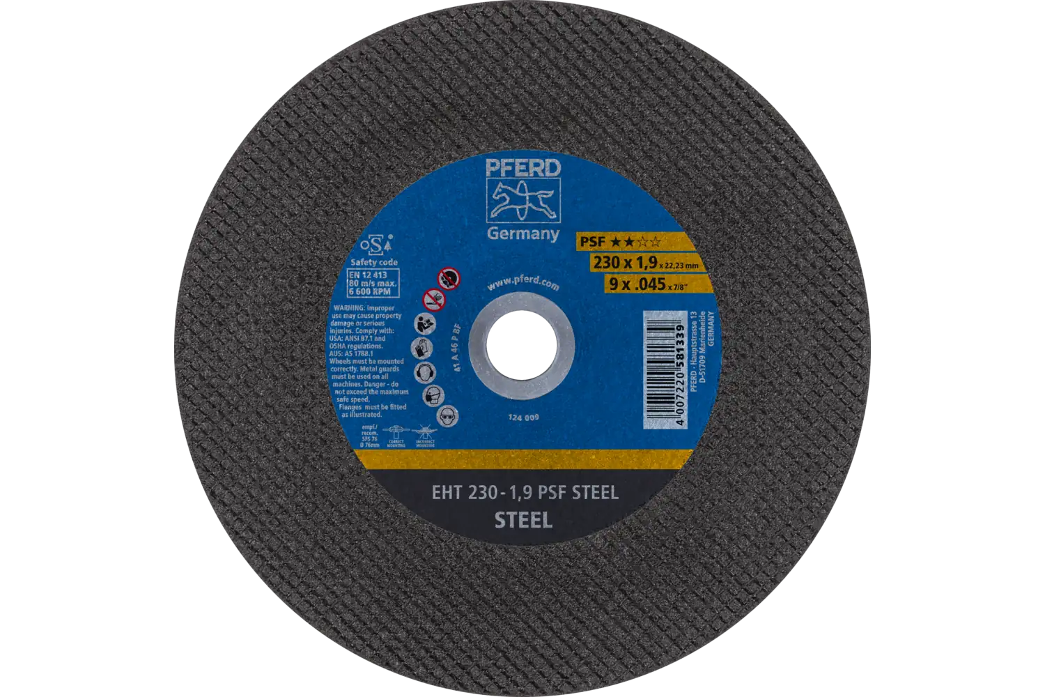 Disc de debitat (tăiere) EHT 230-1,9 PSF STEEL