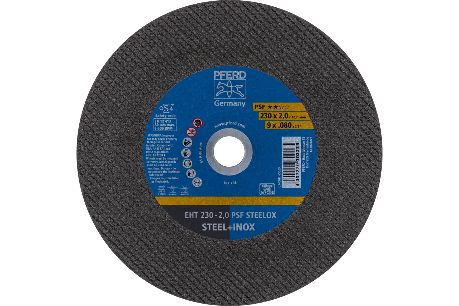 Disc de debitat (tăiere) EHT 230-2,0 PSF STEELOX