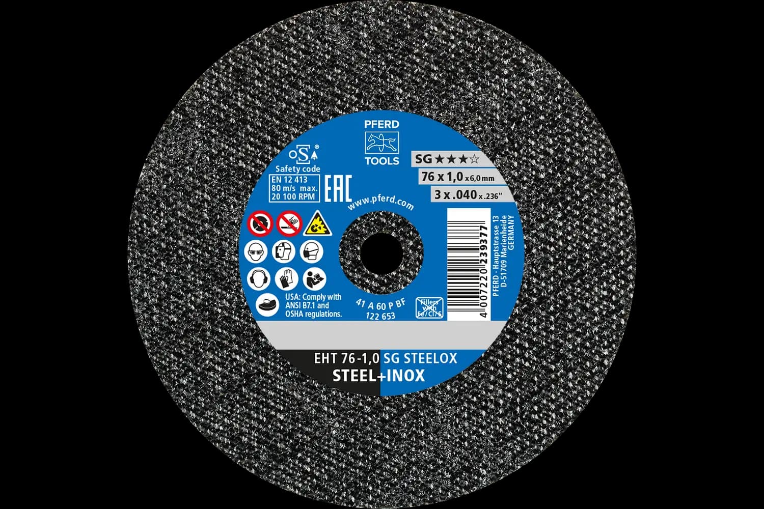 Disc de debitat (tăiere) EHT 76-1,0 SG STEELOX/6,0