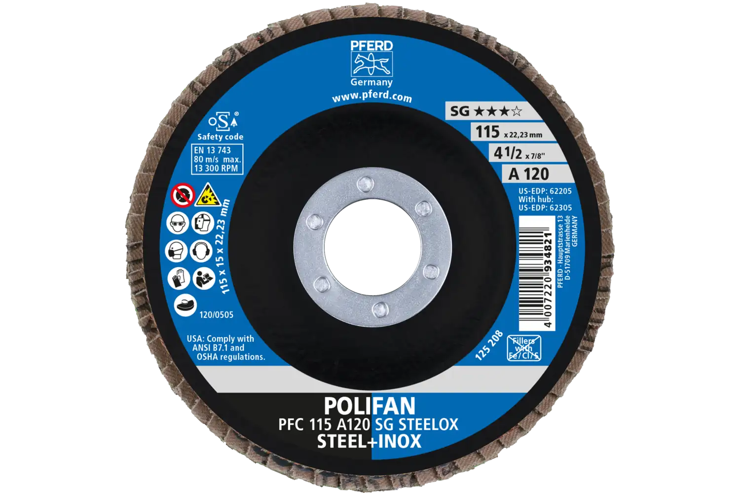 Disc lamelar frontal (POLIFAN) PFC 115 A 120 PSF STEELOX 2