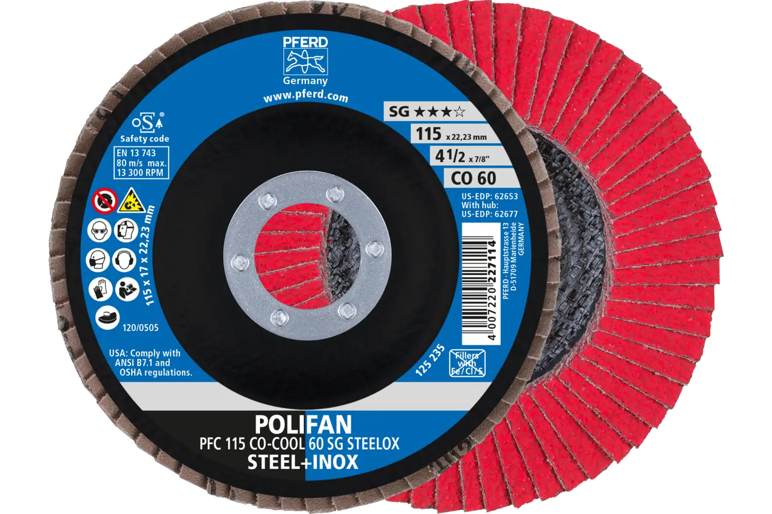 Disc lamelar frontal (POLIFAN) PFC 115 CO-COOL 60 SG STEELOX