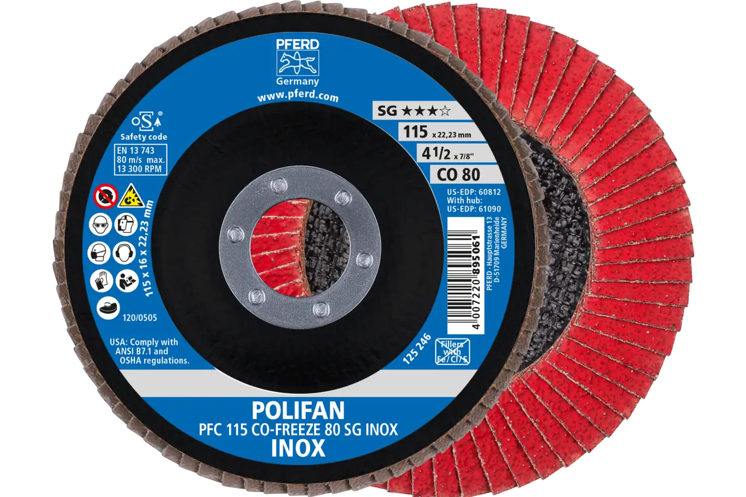 Disc lamelar frontal (POLIFAN) PFC 115 CO-FREEZE 80 SG INOX