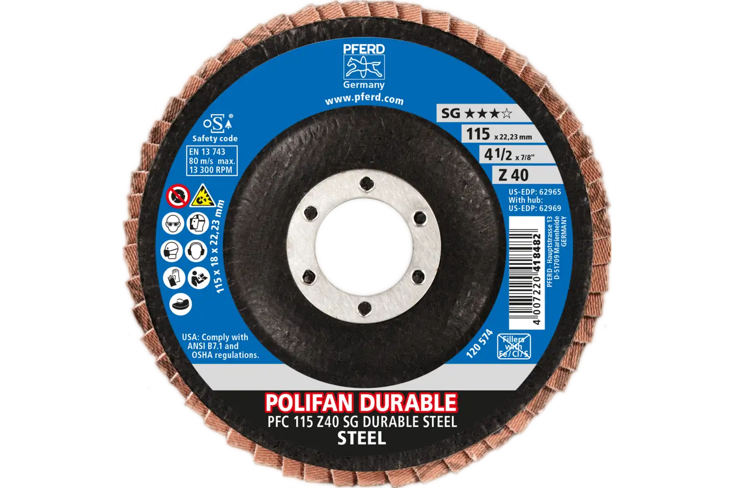 Disc lamelar frontal (POLIFAN) PFC 115 Z 40 SG DURABLE STEEL 2
