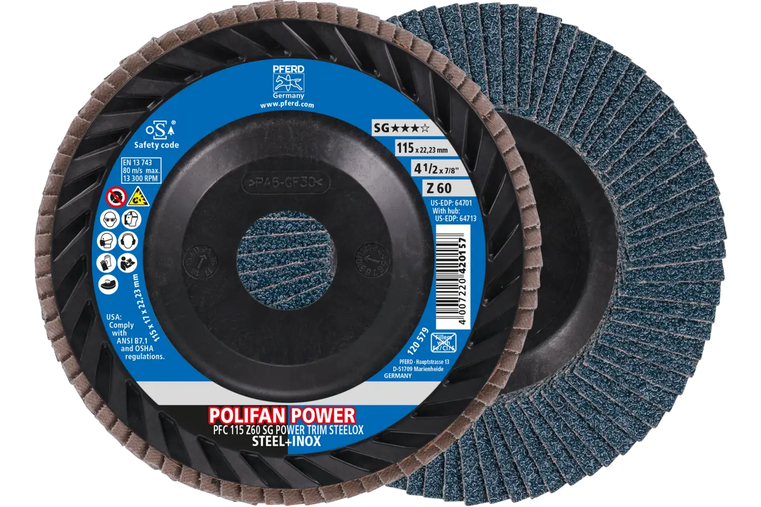 Disc lamelar frontal (POLIFAN) PFC 115 Z 60 SG POWER TRIM STEELOX