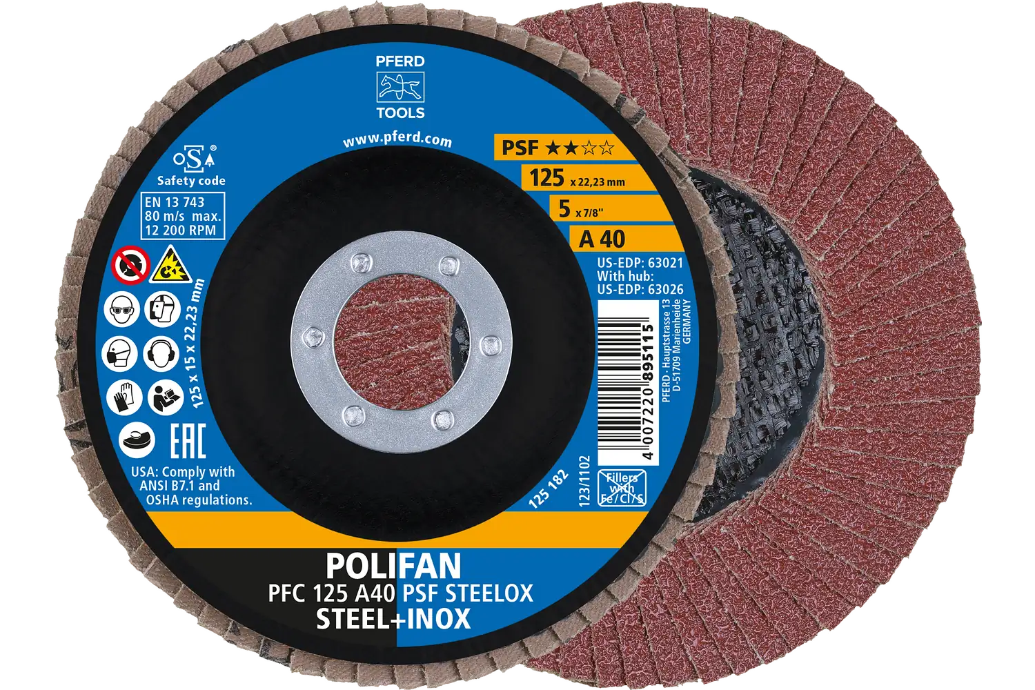 Disc lamelar frontal (POLIFAN) PFC 125 A 40 PSF STEELOX