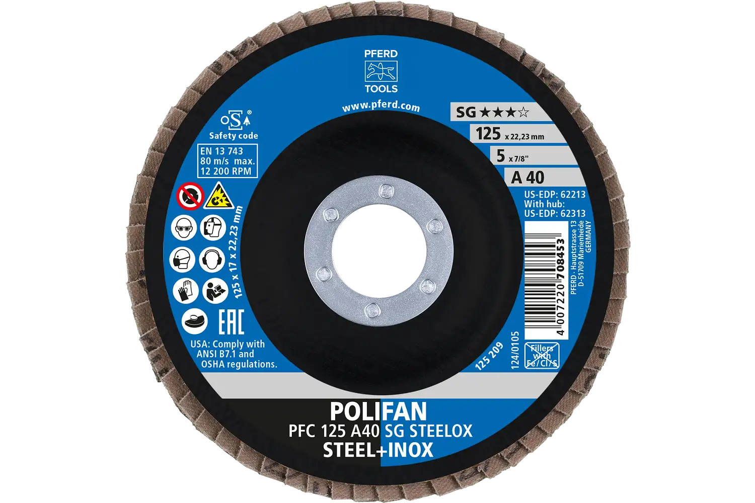 Disc lamelar frontal (POLIFAN) PFC 125 A 40 SG STEELOX