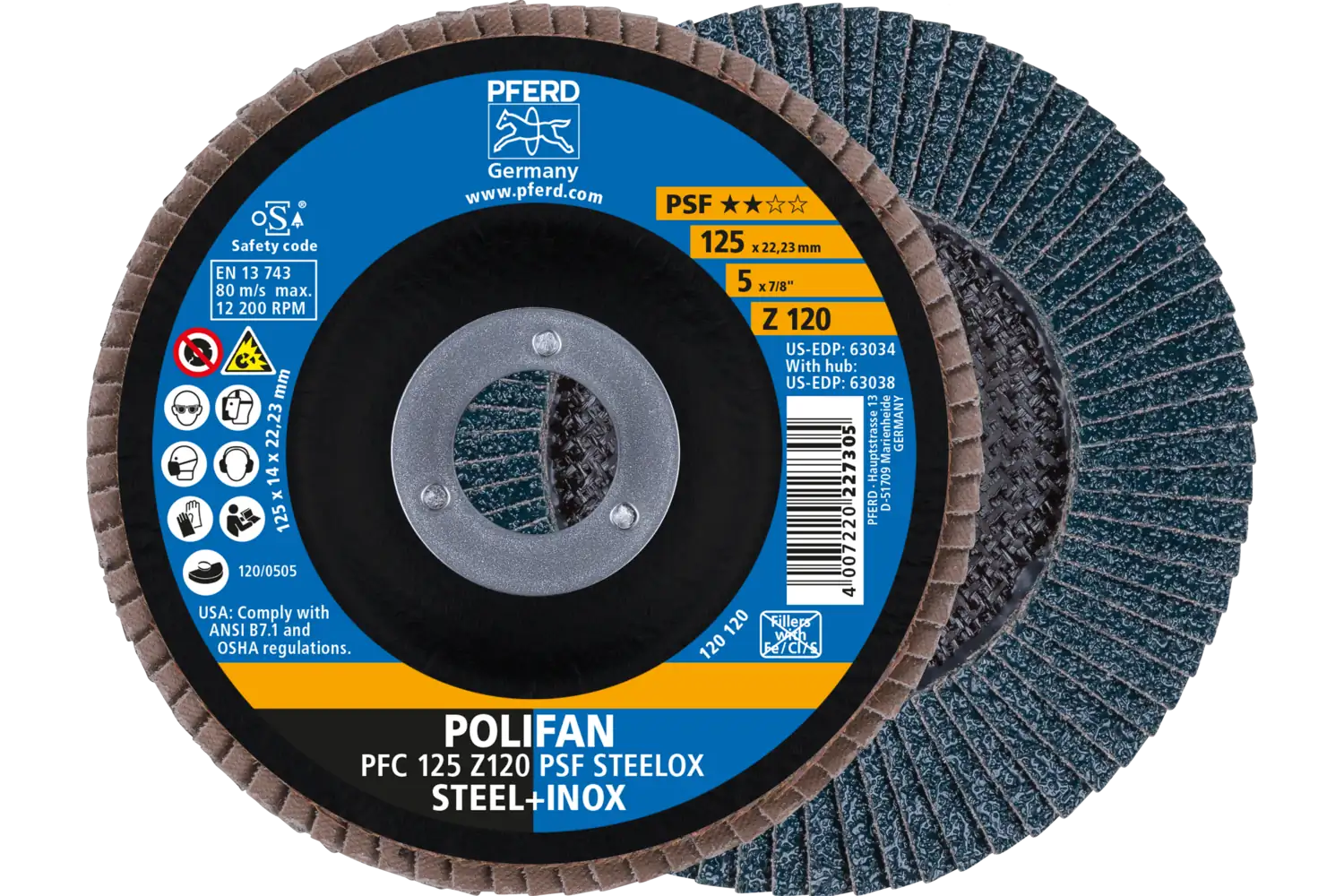 Disc lamelar frontal (POLIFAN) PFC 125 Z 120 PSF STEELOX