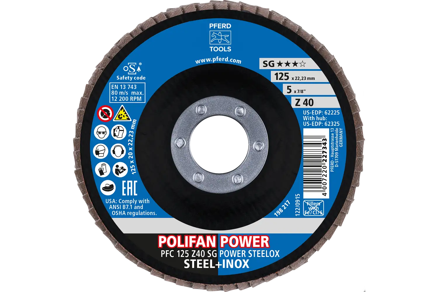 Disc lamelar frontal (POLIFAN) PFC 125 Z40 SG POWER STEELOX (2) 2