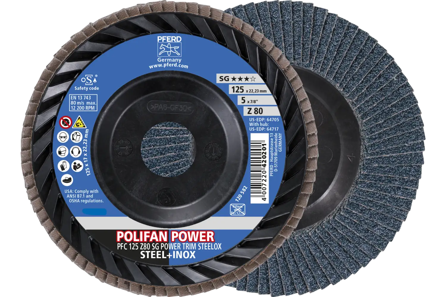 Disc lamelar frontal (POLIFAN) PFC 125 Z 80 SG POWER TRIM STEELOX
