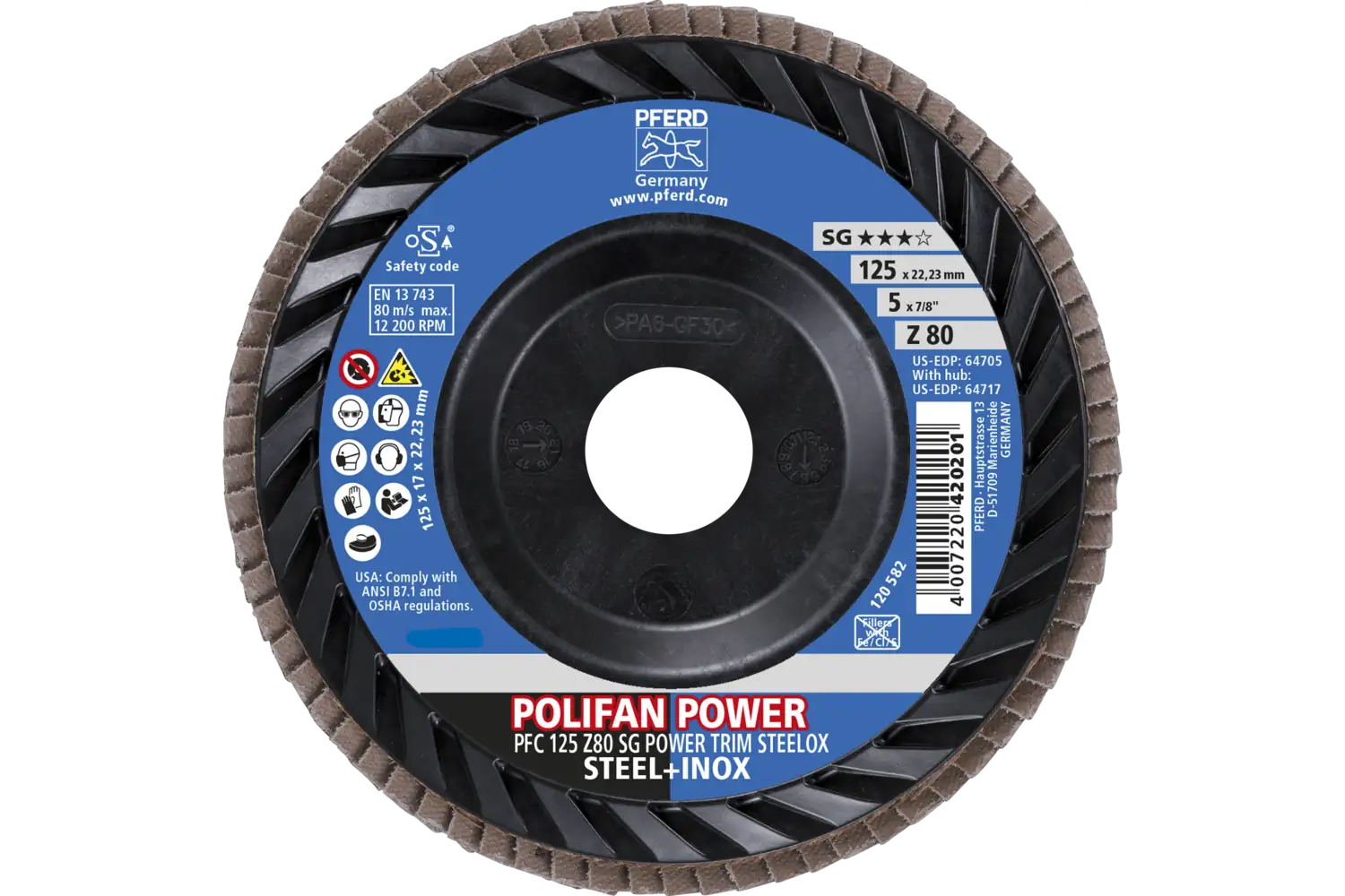 Disc lamelar frontal (POLIFAN) PFC 125 Z 80 SG POWER TRIM STEELOX