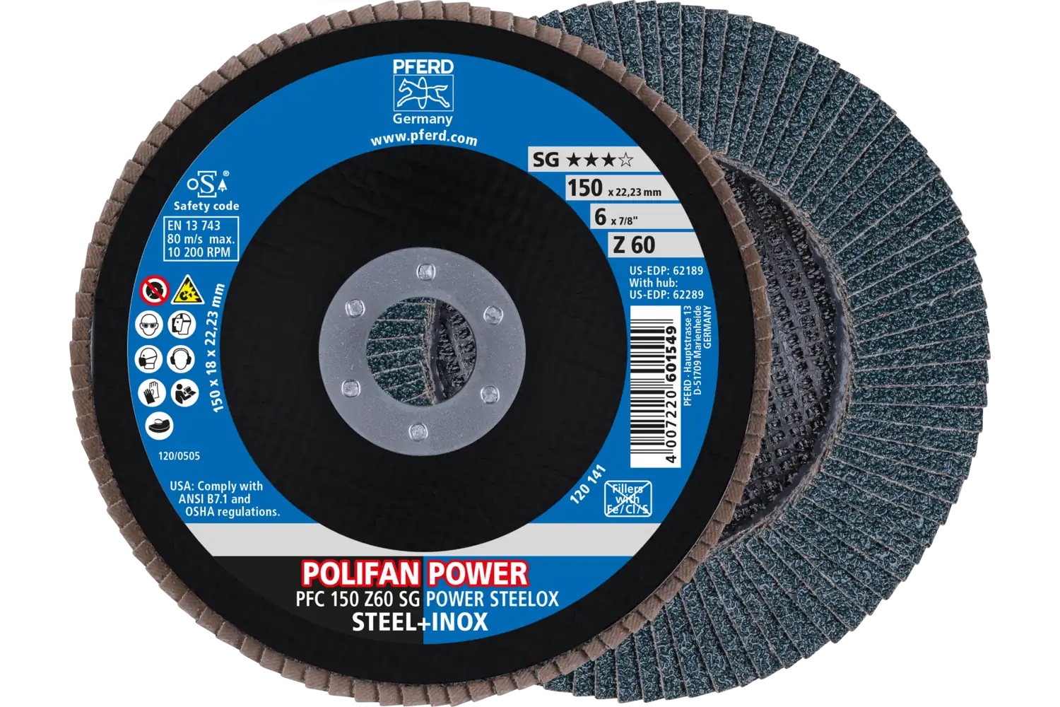 Disc lamelar frontal (POLIFAN) PFC 150 Z 60 SG POWER STEELOX