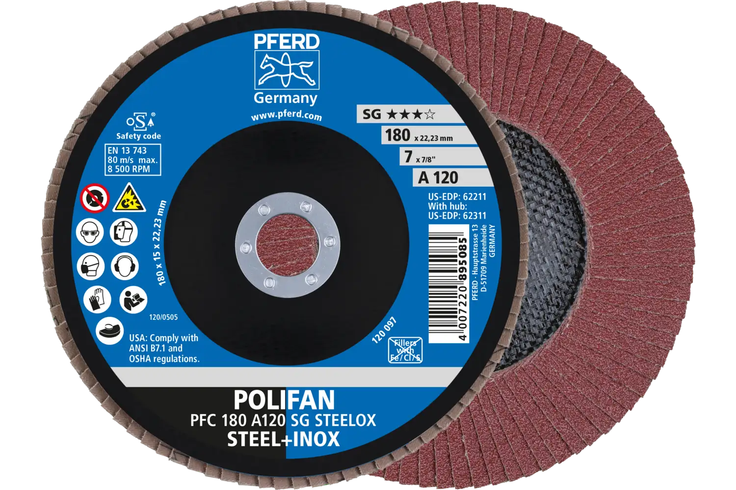 Disc lamelar frontal (POLIFAN) PFC 180 A 120 SG STEELOX