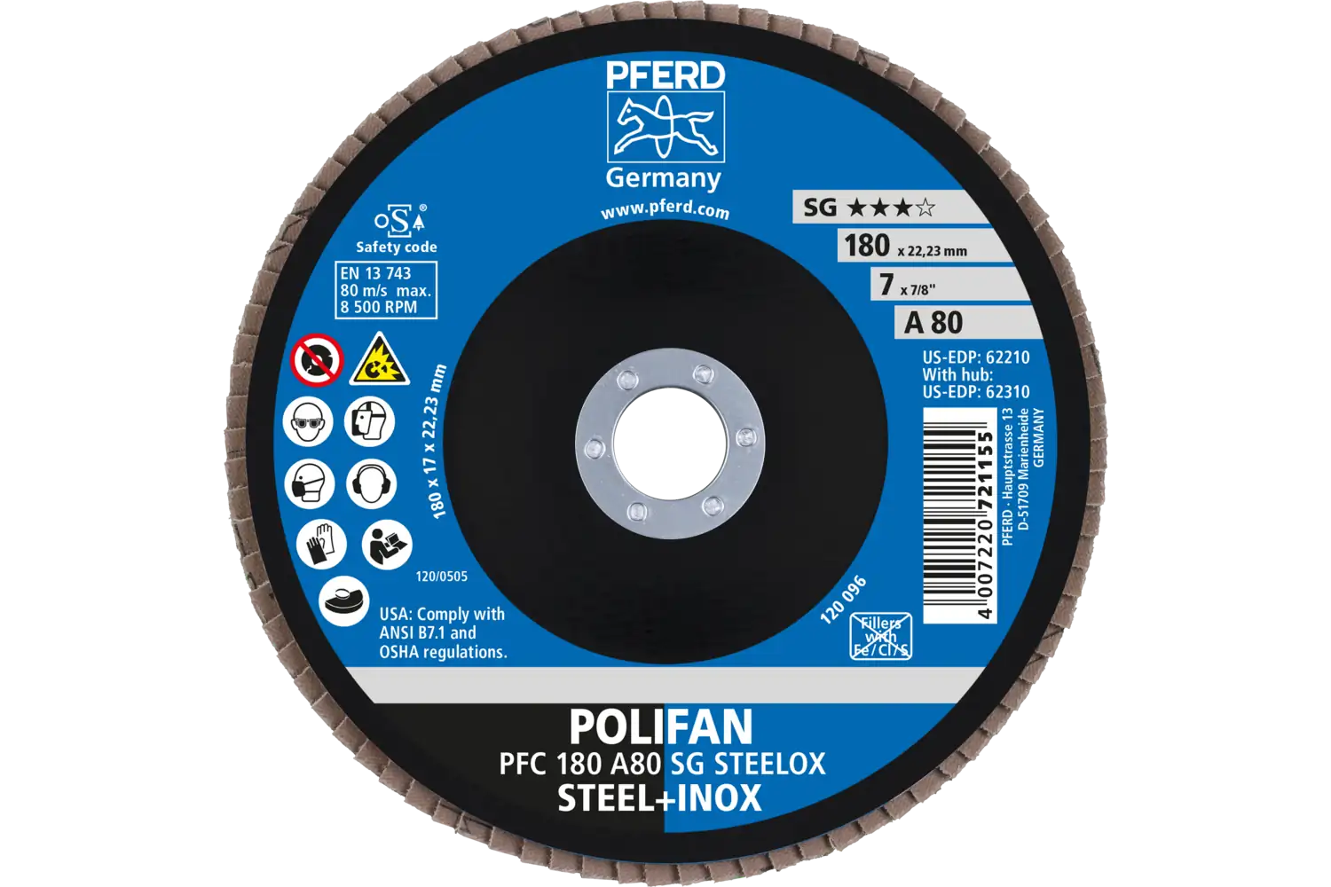 Disc lamelar frontal (POLIFAN) PFC 180 A 80 SG STEELOX