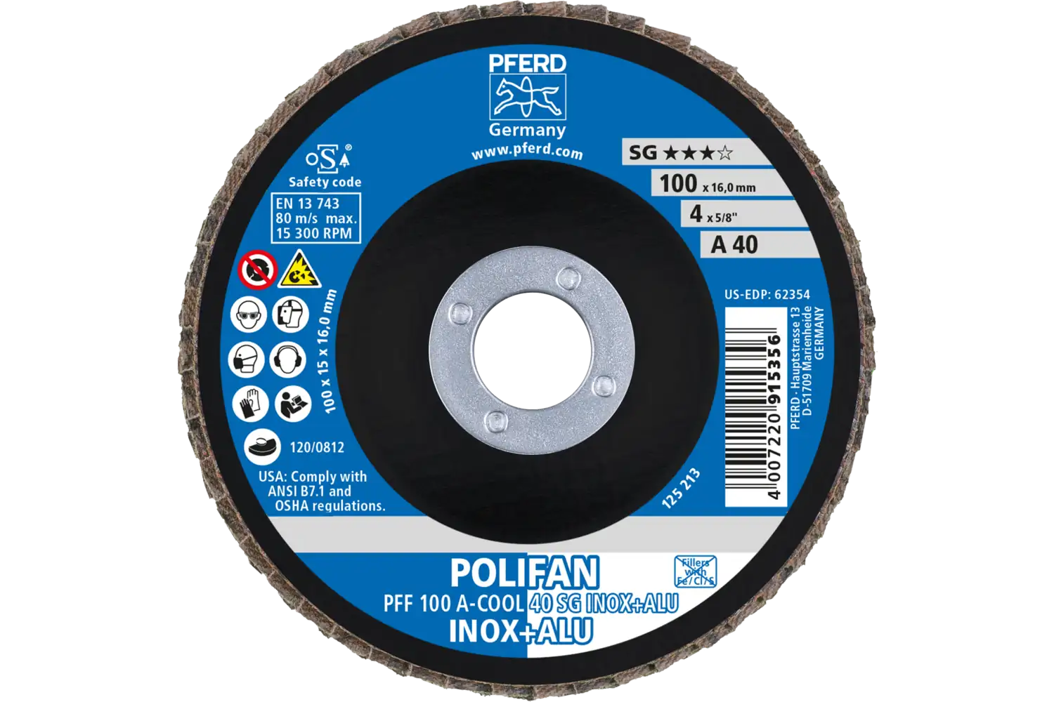 Disc lamelar frontal (POLIFAN) PFF 100 A-COOL 40 SG INOX+ALU/16,0 2