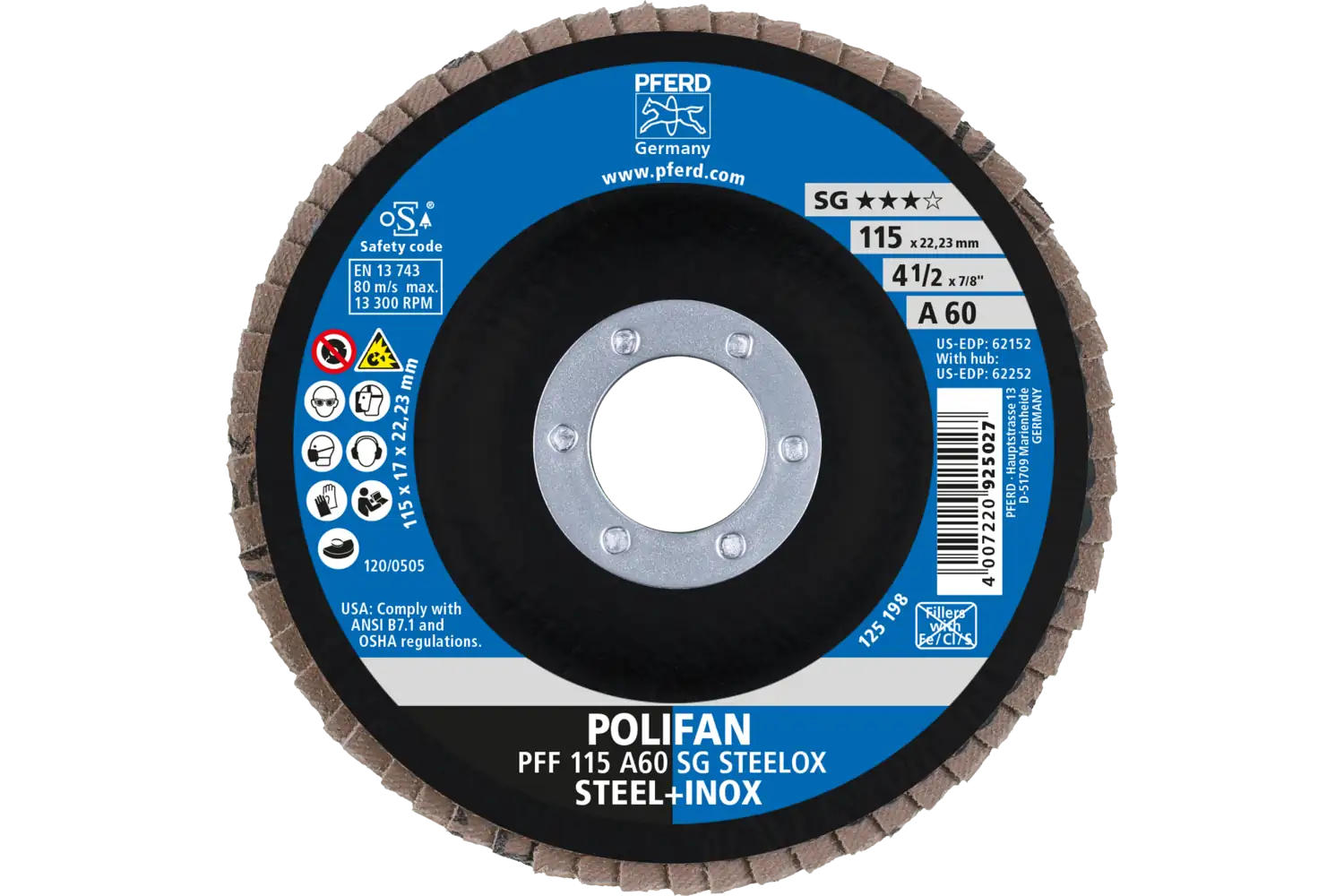 Disc lamelar frontal (POLIFAN) PFF 115 A 60 SG STEELOX