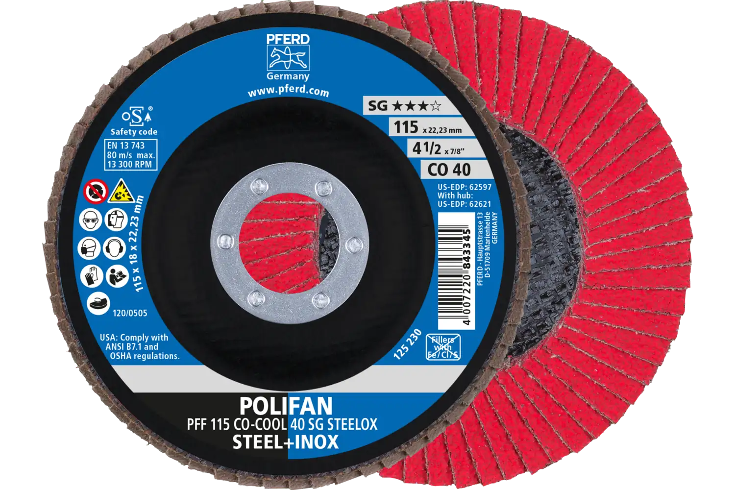 Disc lamelar frontal (POLIFAN) PFF 115 CO-COOL 40 SG STEELOX