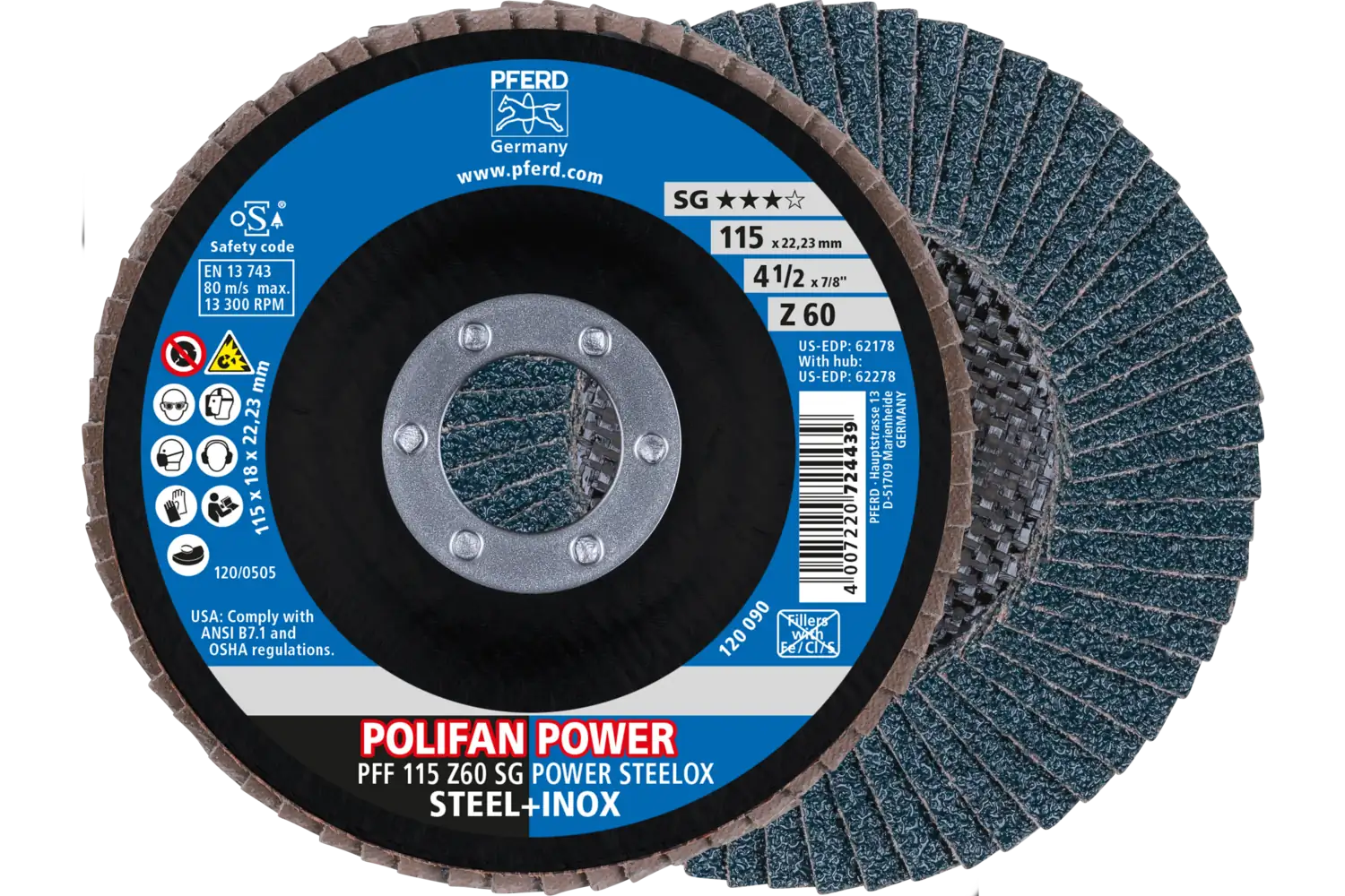 Disc lamelar frontal (POLIFAN) PFF 115 Z 60 SG POWER STEELOX