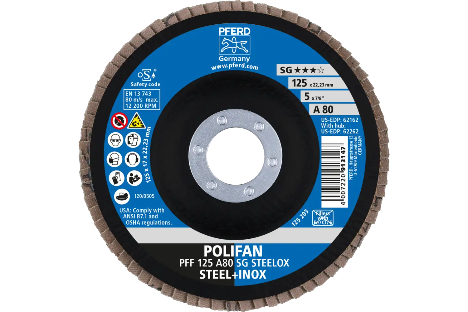 Disc lamelar frontal (POLIFAN) PFF 125 A 80 SG STEELOX