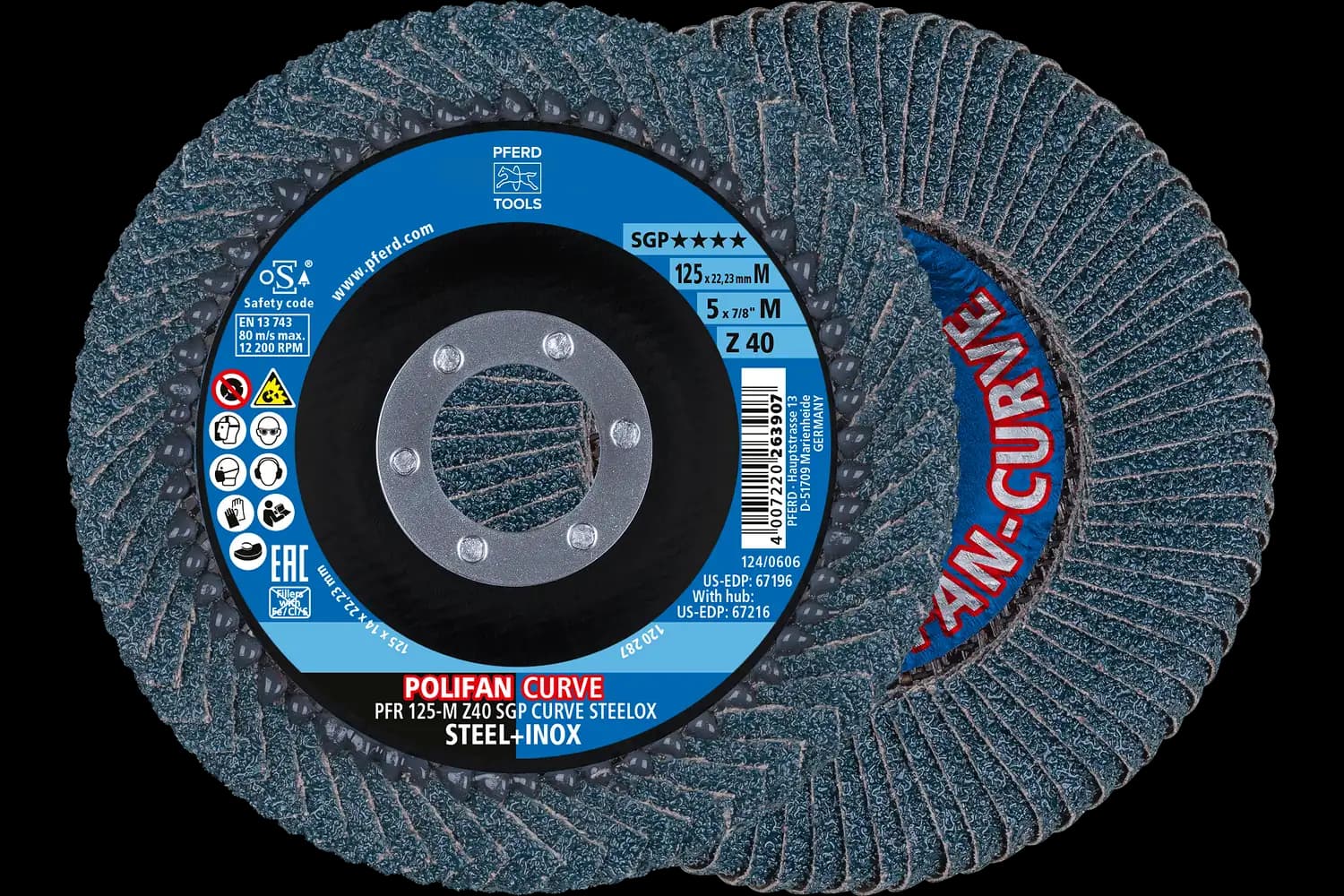 Disc lamelar frontal curb (PFR) PFR 125-M Z40 SGP CURVE STEELOX (2)