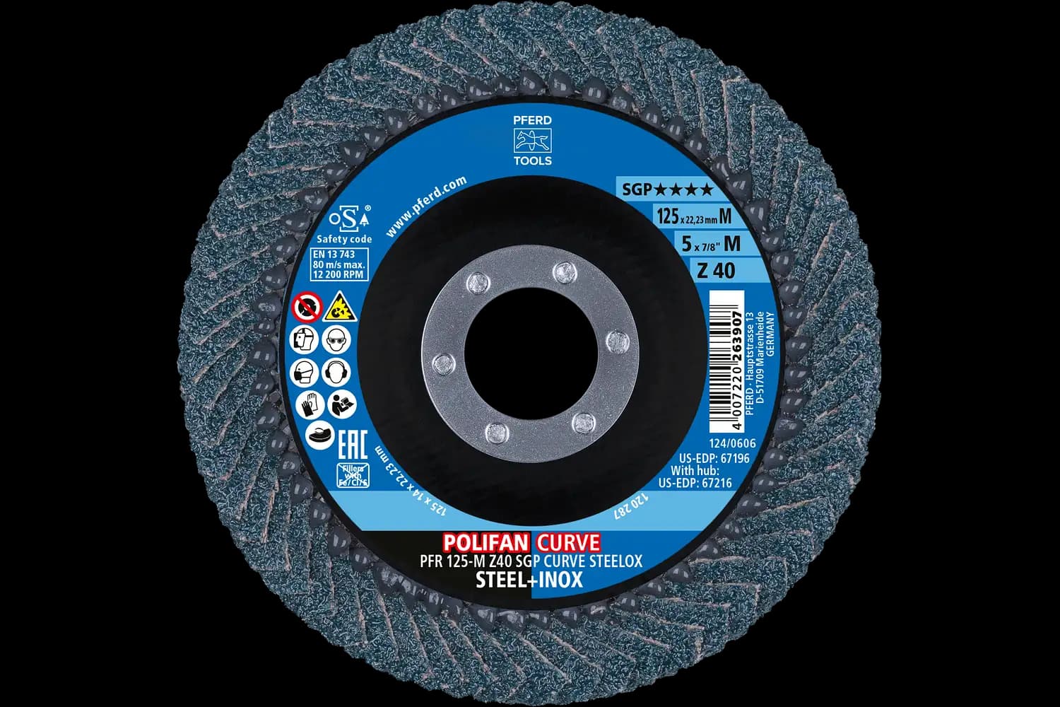Disc lamelar frontal curb (PFR) PFR 125-M Z40 SGP CURVE STEELOX (2) 2