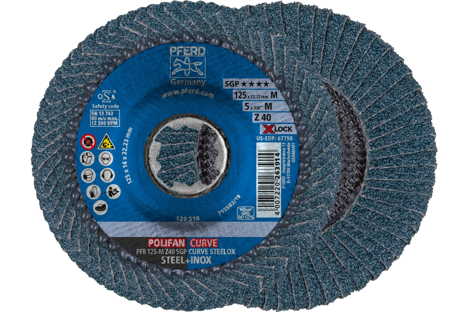 Disc lamelar frontal curb (PFR) PFR 125-M Z 40 SGP CURVE STEELOX/X-LOCK