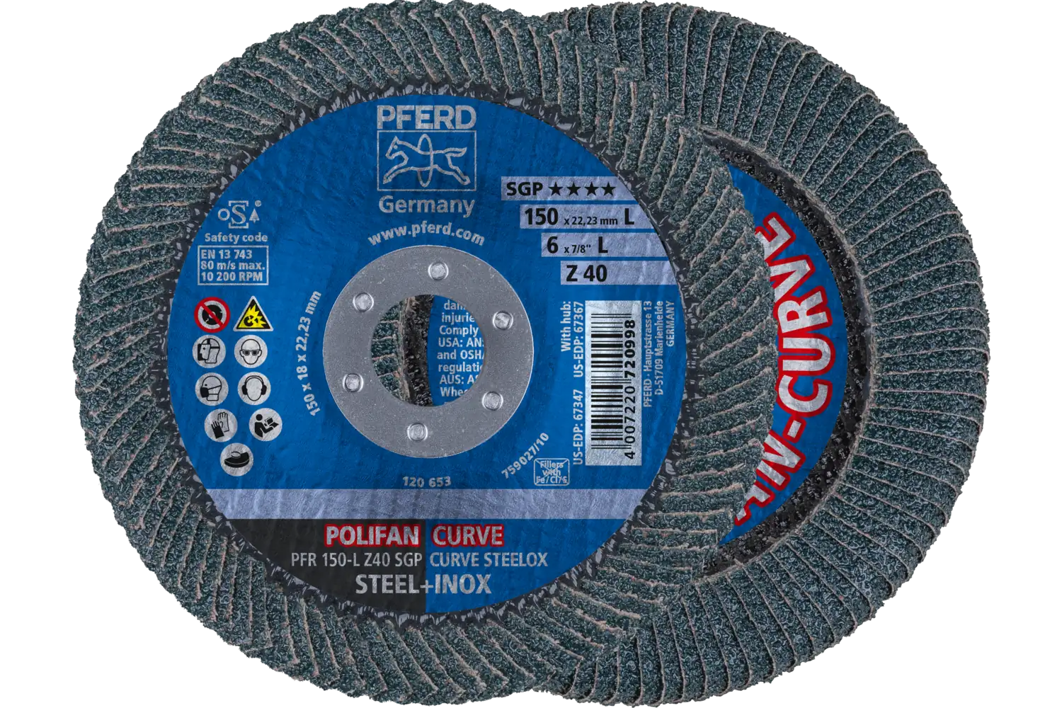 Disc lamelar frontal (POLIFAN) PFR 150-L Z 40 SGP CURVE STEELOX