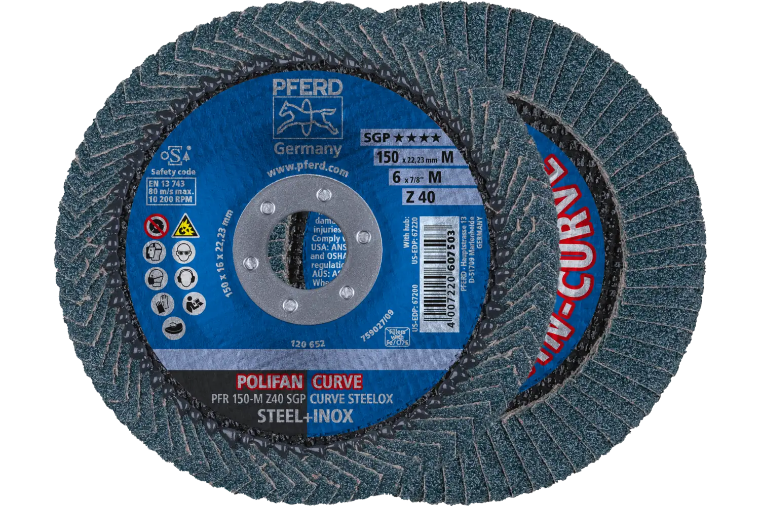 Disc lamelar frontal (POLIFAN) PFR 150-M Z 40 SGP CURVE STEELOX