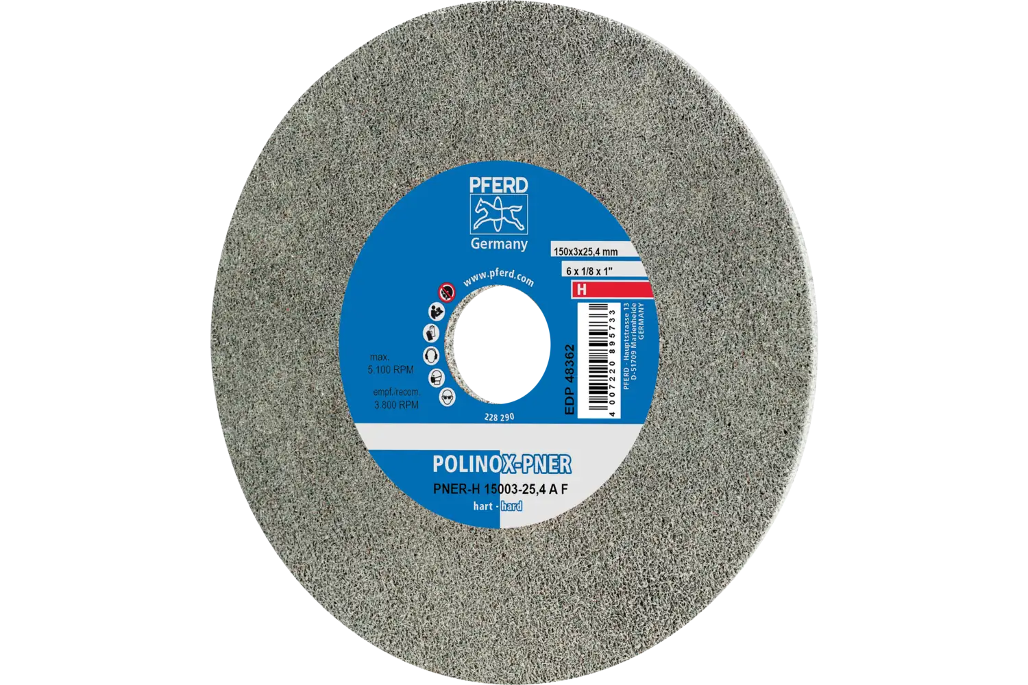 Corp abraziv nețesut cu tijă (POLINOX) PNER-H 15003-25,4 A F