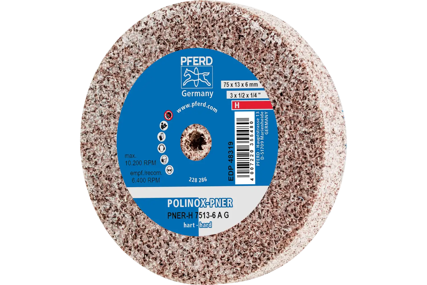 Corp abraziv nețesut cu tijă (POLINOX) PNER-H 7513-6 A G