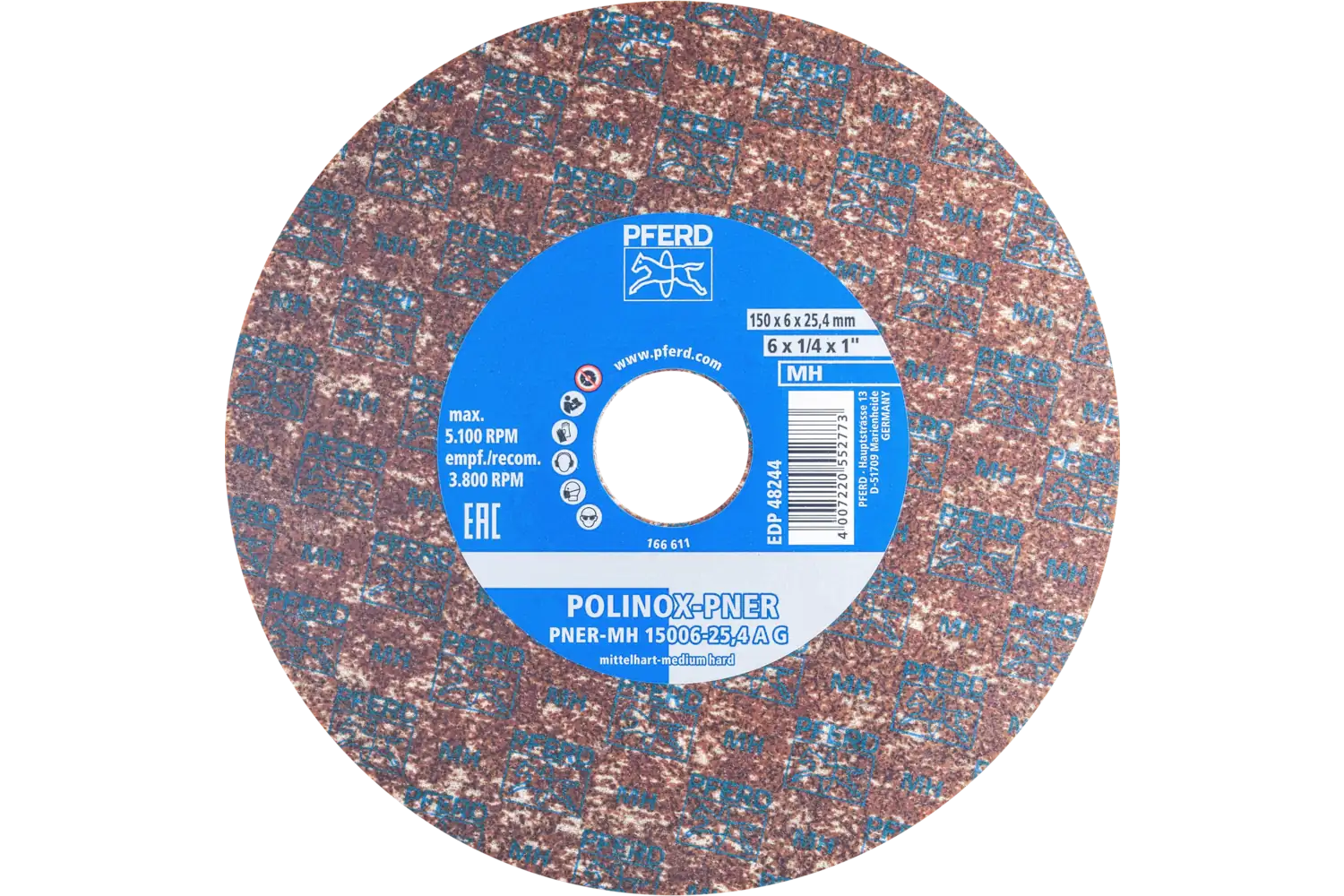 Corp abraziv nețesut cu tijă (POLINOX) PNER-MH 15006-25.4 A G