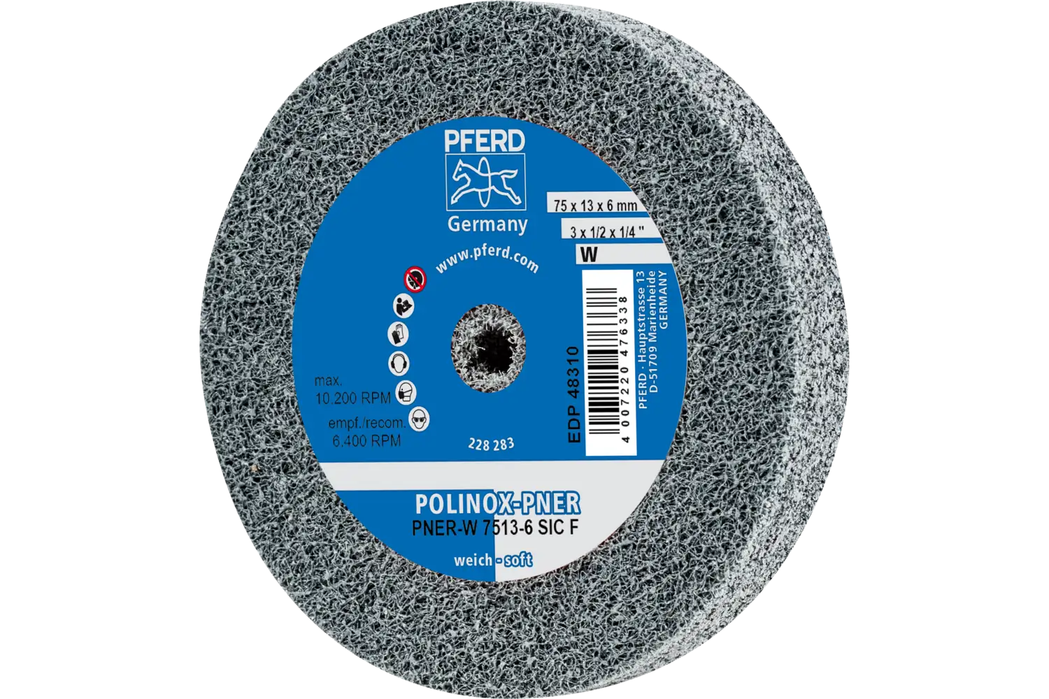 Corp abraziv nețesut cu tijă (POLINOX) PNER-W 7513-6 SiC F