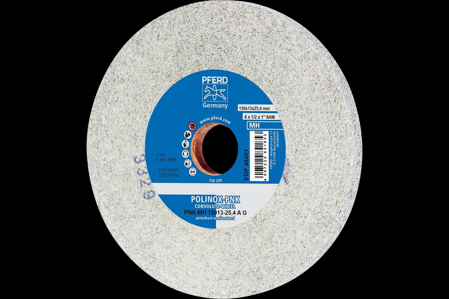 Corp abraziv nețesut cu tijă (POLINOX) PNK-MH 15013-25,4 SiC F