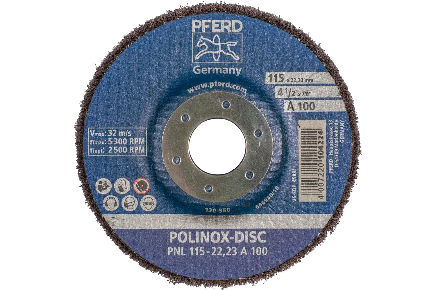 Corp abraziv nețesut cu tijă (POLINOX) PNL 115-22,23 A 100 3