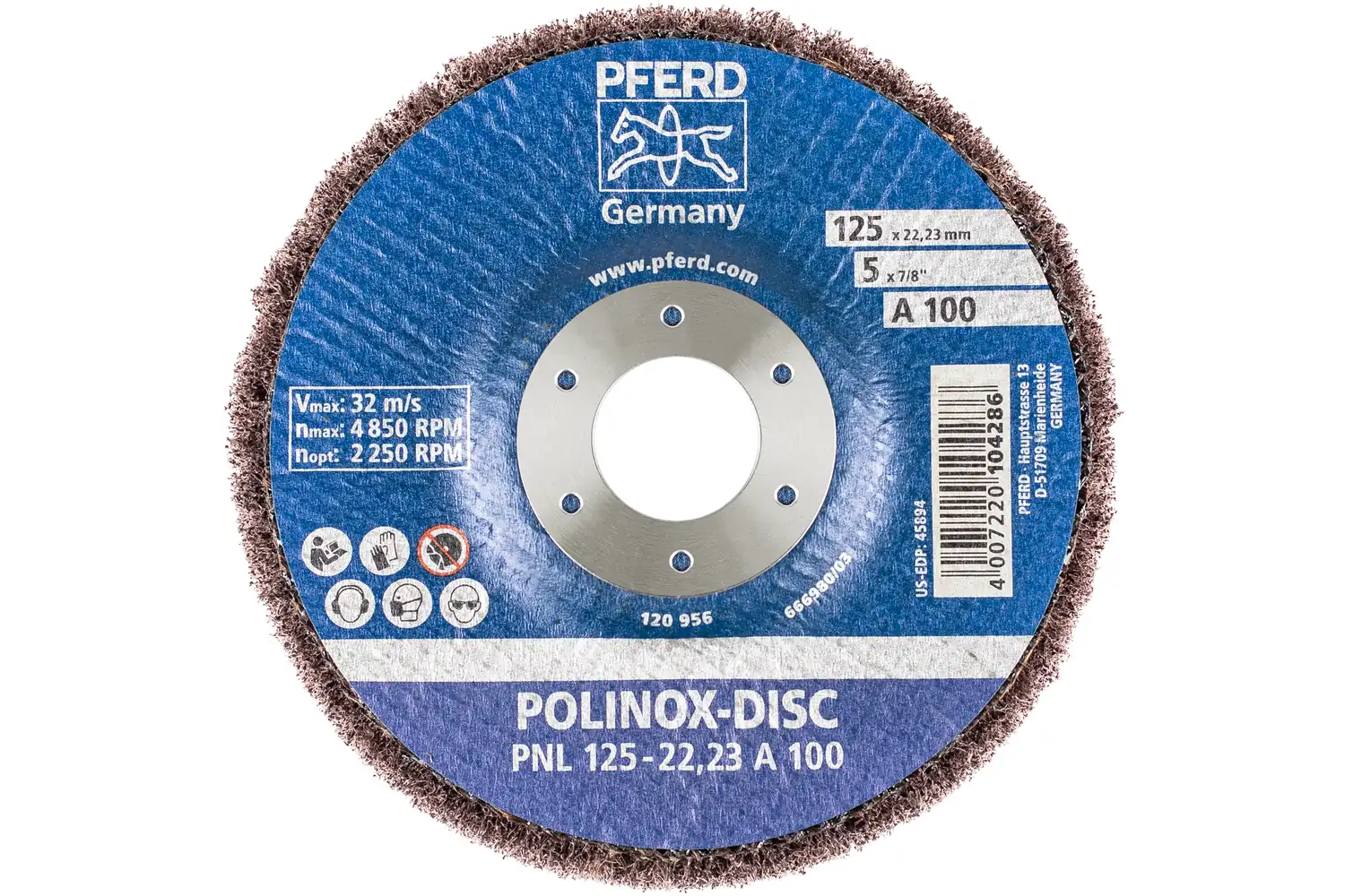 Corp abraziv nețesut cu tijă (POLINOX) PNL 125-22,23 A 100 3