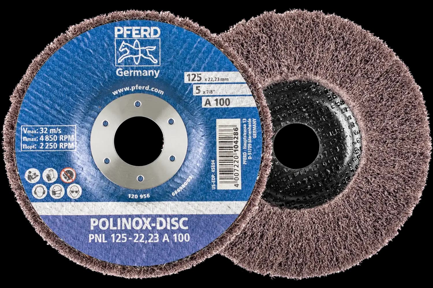 Corp abraziv nețesut cu tijă (POLINOX) PNL 125-22,23 A 100