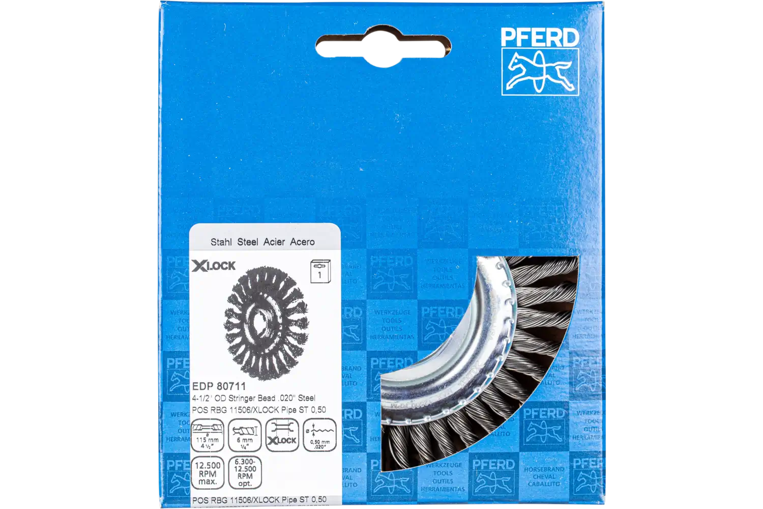 Perie circulară împletită (heavy-duty) din sârmă de oțel POS RBG 11506/X-LOCK PIPE ST 0,50 2