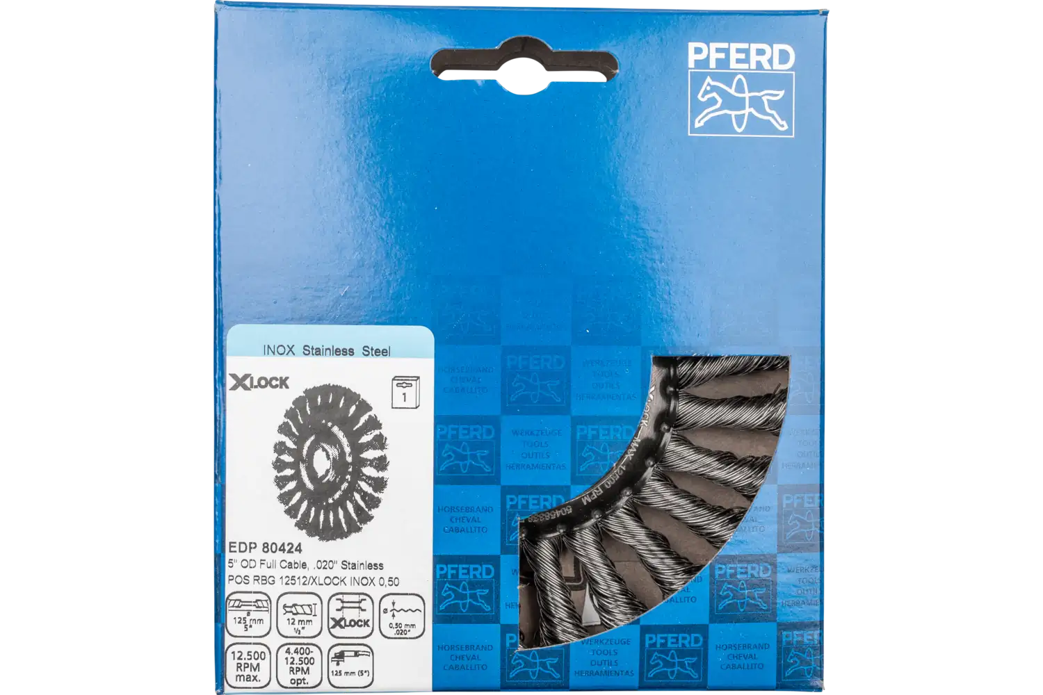 Perie circulară împletită (heavy-duty) din sârmă de oțel POS RBG 12512/X-LOCK INOX 0,50 2