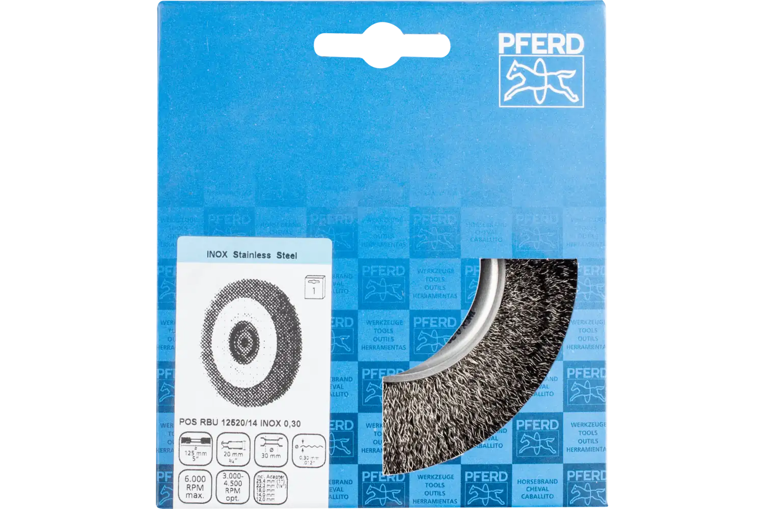 Perie circulară din sârmă de oțel POS RBU 12520/14,0 INOX 0,30