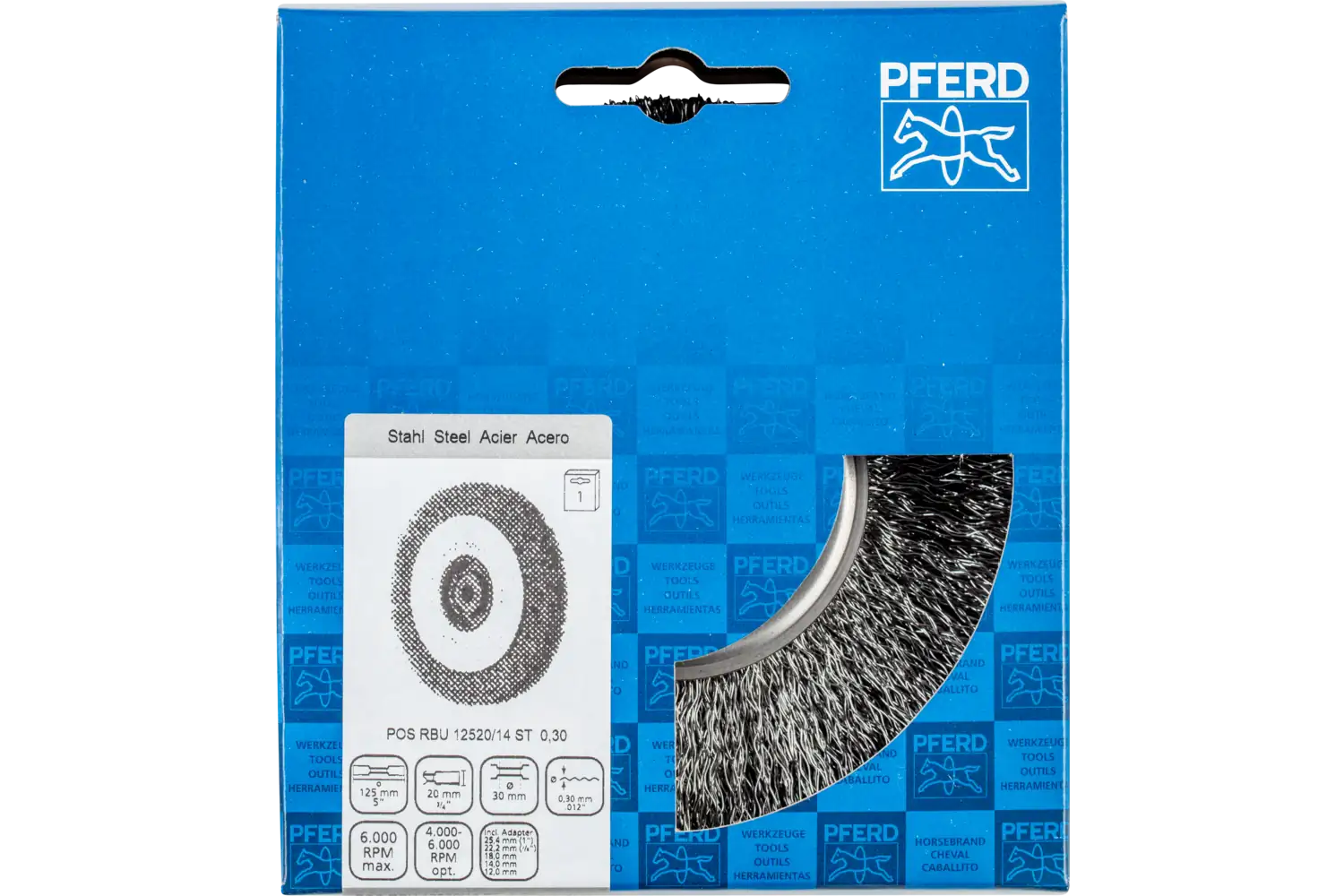 Perie circulară din sârmă de oțel POS RBU 12520/14,0 ST 0,30