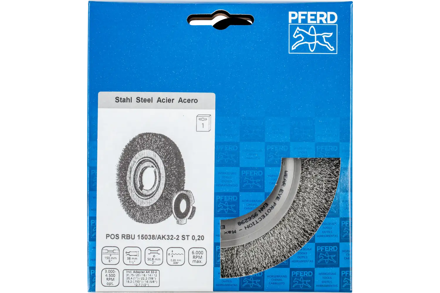 Perie circulară din sârmă de oțel POS RBU 15038/AK32-2 ST 0,20 2
