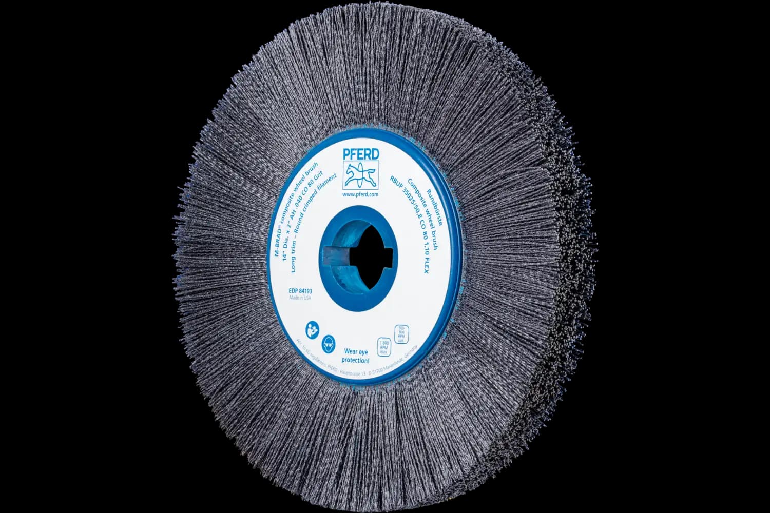 Perie circulară din tije abrazive SiC (siliciu-carbură) RBUP 35025/50,8 CO 80 1,10 FLEX